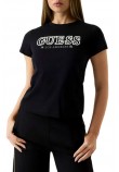GUESS KETTY CN T-SHIRT ΜΠΛΟΥΖΑ ΓΥΝΑΙΚΕΙΑ BLACK