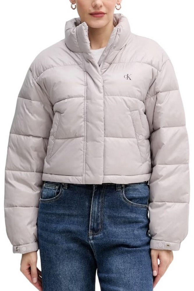 CALVIN KLEIN JEANS CROP PUFFER JACKET ΜΠΟΥΦΑΝ ΓΥΝΑΙΚΕΙΟ GREY