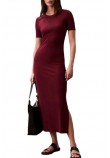 CALVIN KLEIN JEANS MODAL RIB SS DRESS ΦΟΡΕΜΑ ΓΥΝΑΙΚΕΙΟ BORDEAUX