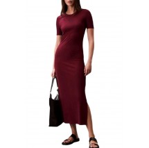 CALVIN KLEIN JEANS MODAL RIB SS DRESS ΦΟΡΕΜΑ ΓΥΝΑΙΚΕΙΟ BORDEAUX
