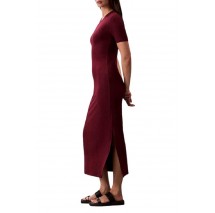 CALVIN KLEIN JEANS MODAL RIB SS DRESS ΦΟΡΕΜΑ ΓΥΝΑΙΚΕΙΟ BORDEAUX