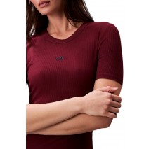 CALVIN KLEIN JEANS MODAL RIB SS DRESS ΦΟΡΕΜΑ ΓΥΝΑΙΚΕΙΟ BORDEAUX