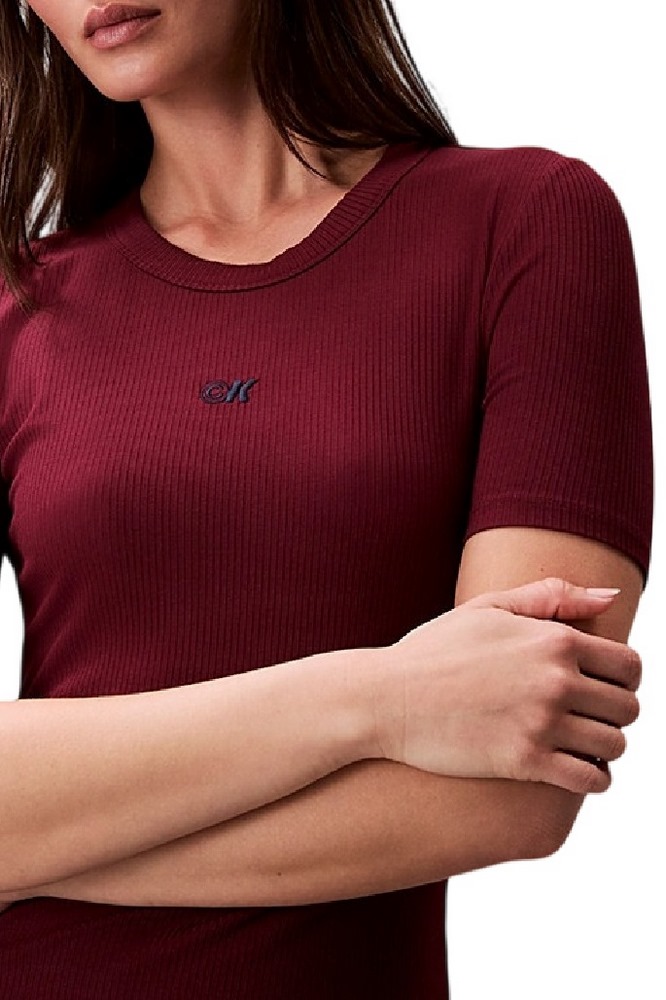 CALVIN KLEIN JEANS MODAL RIB SS DRESS ΦΟΡΕΜΑ ΓΥΝΑΙΚΕΙΟ BORDEAUX