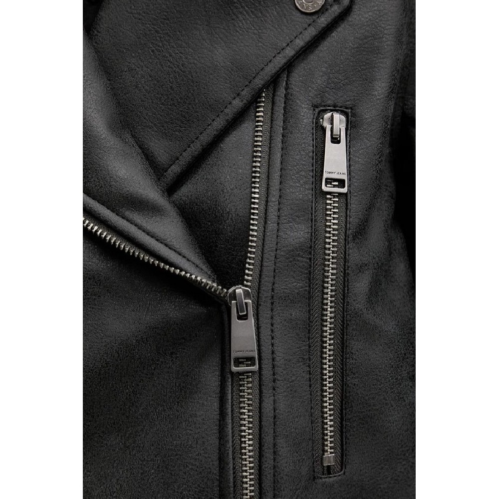 TOMMY JEANS OVS PU BIKER JACKET EXT ΜΠΟΥΦΑΝ ΓΥΝΑΙΚΕΙΟ BLACK