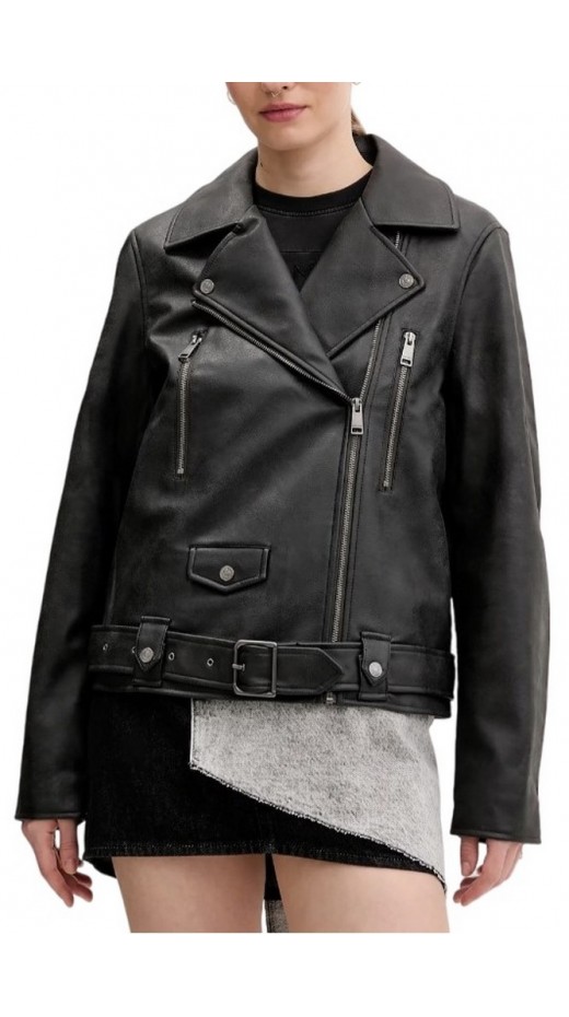 TOMMY JEANS OVS PU BIKER JACKET EXT ΜΠΟΥΦΑΝ ΓΥΝΑΙΚΕΙΟ BLACK