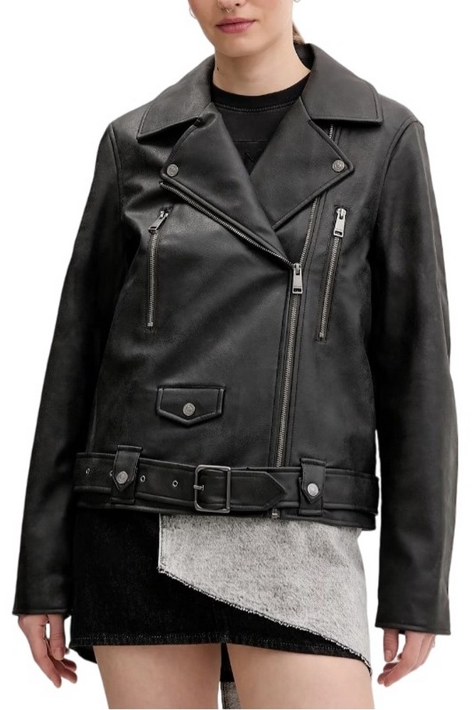 TOMMY JEANS OVS PU BIKER JACKET EXT ΜΠΟΥΦΑΝ ΓΥΝΑΙΚΕΙΟ BLACK