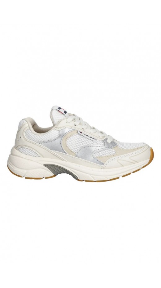 TOMMY JEANS THE CONEY METALLIC ΠΑΠΟΥΤΣΙ ΓΥΝΑΙΚΕΙΟ WHITE SILVER