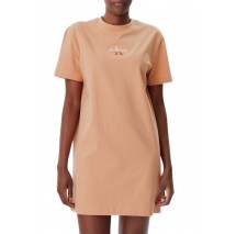 CALVIN KLEIN JEANS MONOLOGO TEE DRESS ΦΟΡΕΜΑ ΓΥΝΑΙΚΕΙΟ CORAL