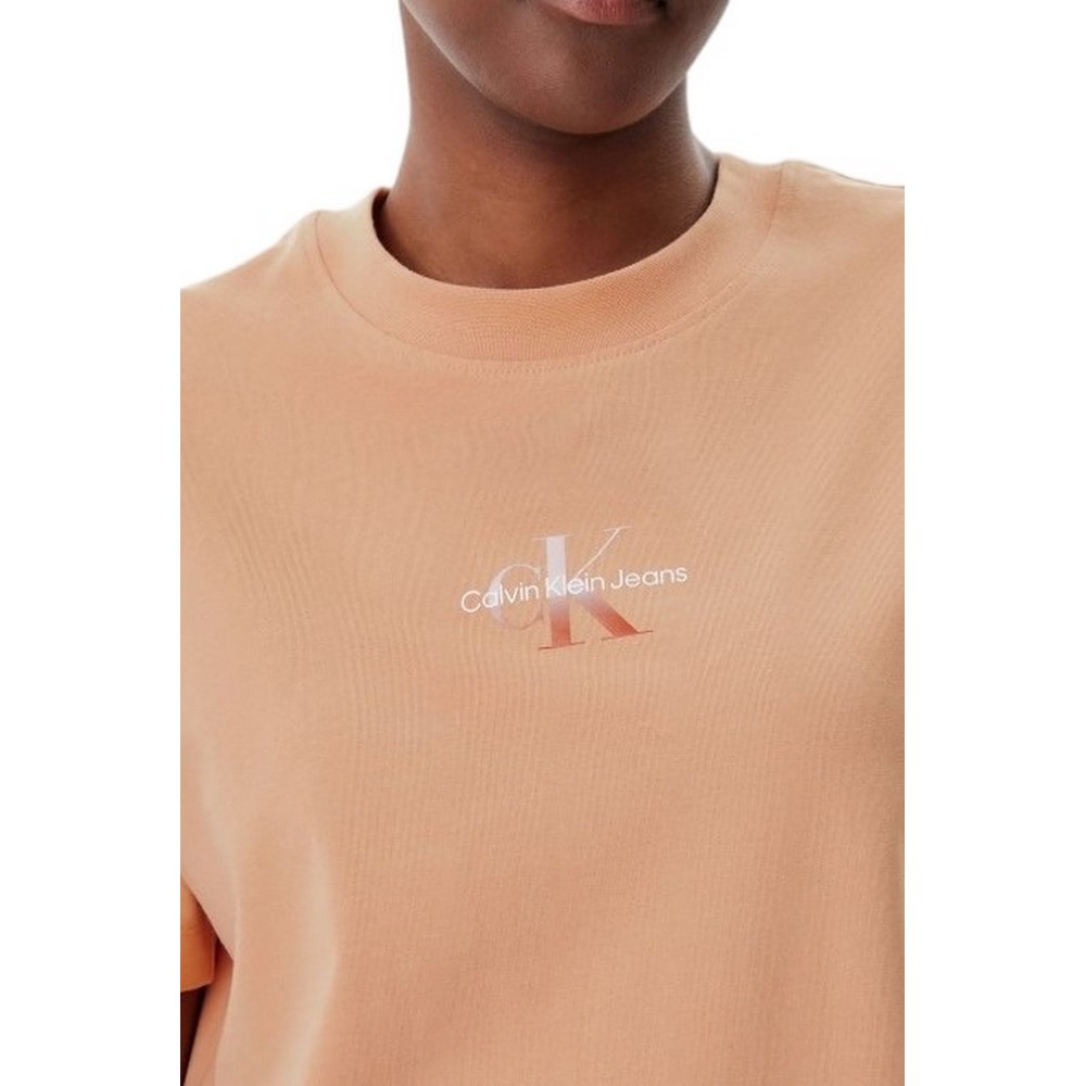 CALVIN KLEIN JEANS MONOLOGO TEE DRESS ΦΟΡΕΜΑ ΓΥΝΑΙΚΕΙΟ CORAL