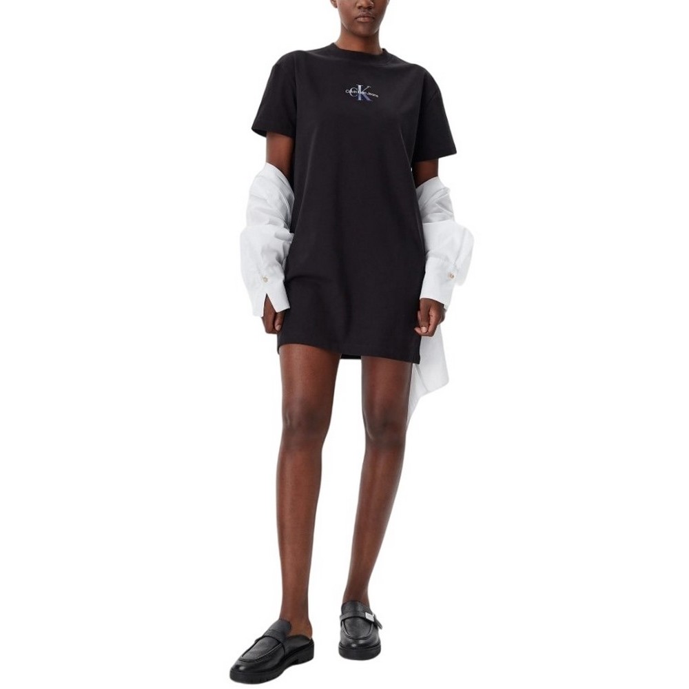 CALVIN KLEIN JEANS MONOLOGO TEE DRESS ΦΟΡΕΜΑ ΓΥΝΑΙΚΕΙΟ BLACK