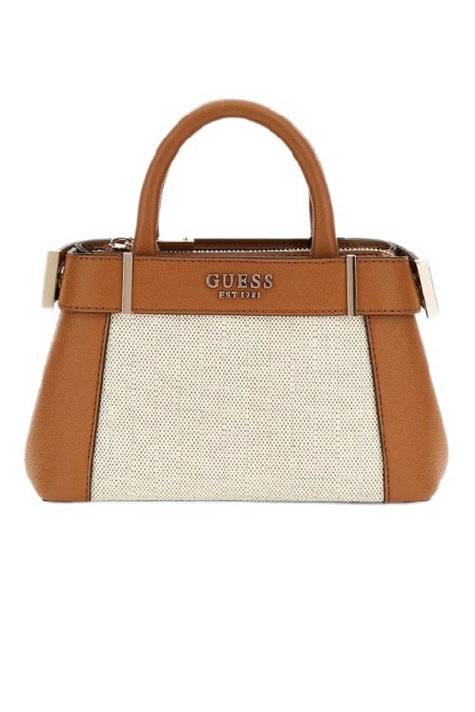 GUESS ANADELA MINI SATCHEL ΤΣΑΝΤΑ ΓΥΝΑΙΚΕΙΑ COGNAC