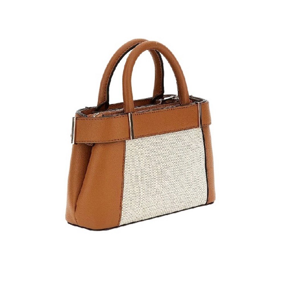 GUESS ANADELA MINI SATCHEL ΤΣΑΝΤΑ ΓΥΝΑΙΚΕΙΑ COGNAC