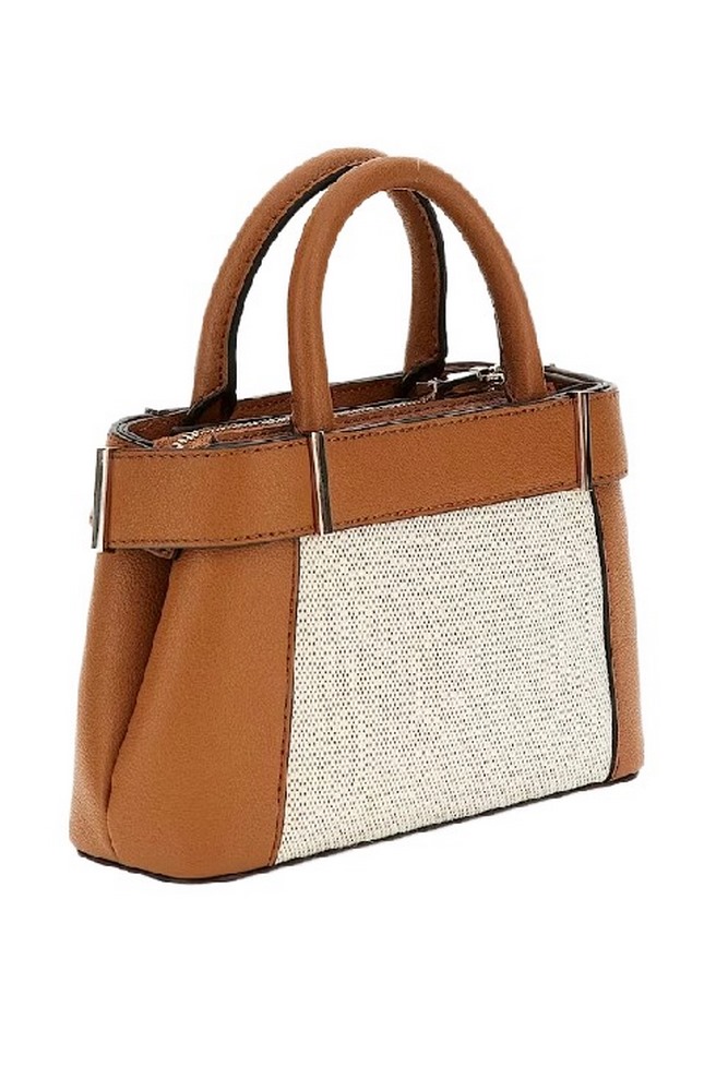 GUESS ANADELA MINI SATCHEL ΤΣΑΝΤΑ ΓΥΝΑΙΚΕΙΑ COGNAC