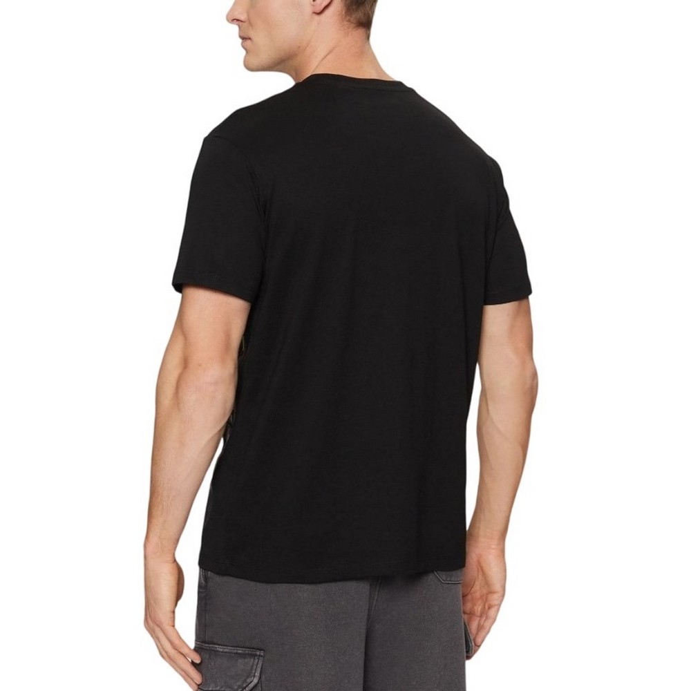 GUESS SS CN VERTICAL LOGO TEE T-SHIRT ΜΠΛΟΥΖΑ ΑΝΔΡΙΚΗ BLACK