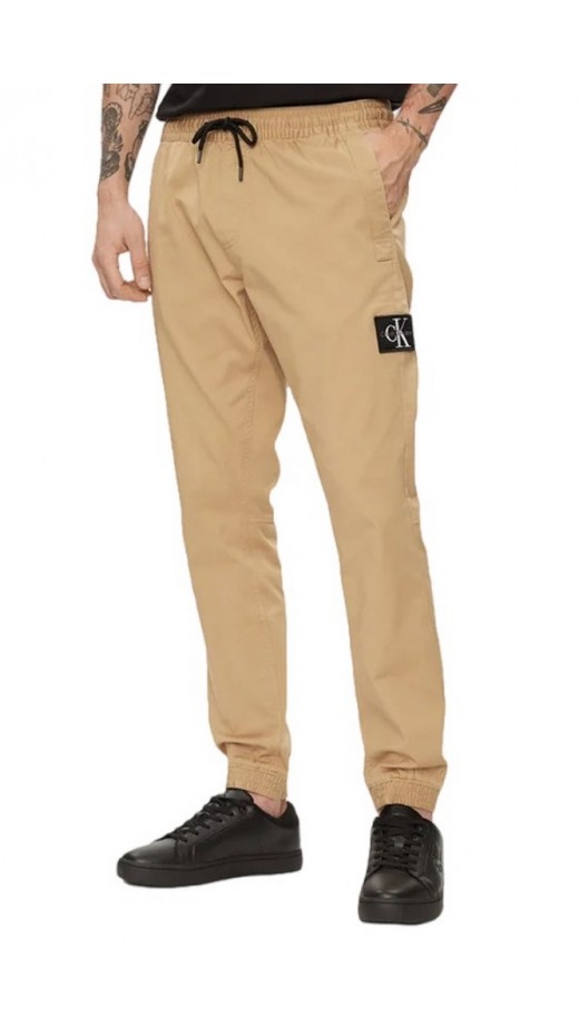 CALVIN KLEIN JEANS KINNY MONOLOGO BADGE CHINO ΠΑΝΤΕΛΟΝΙ ΑΝΔΡΙΚΟ BEIGE