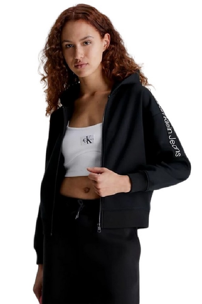 CALVIN KLEIN JEANS TAPE ZIP-THROUGH ΖΑΚΕΤΑ ΓΥΝΑΙΚΕΙΑ BLACK