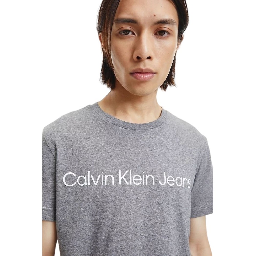 CALVIN KLEIN JEANS CORE INSTITUTIONAL LOGO SLIM TEE T-SHIRT ΑΝΔΡΙΚΟ OVERCAST GREY