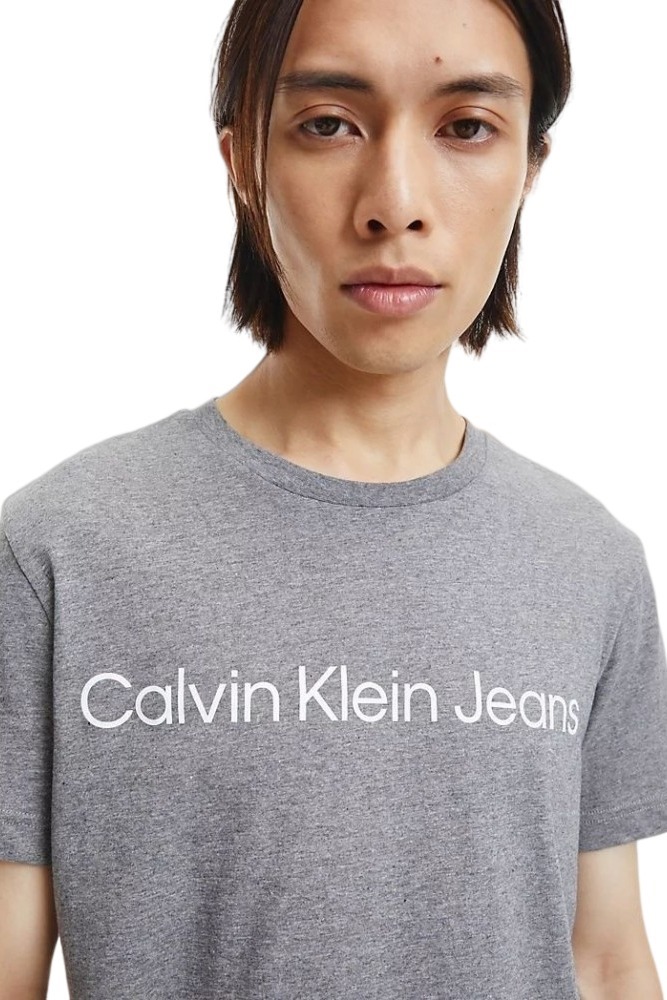 CALVIN KLEIN JEANS CORE INSTITUTIONAL LOGO SLIM TEE T-SHIRT ΑΝΔΡΙΚΟ OVERCAST GREY