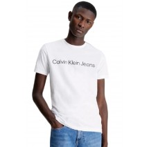 CALVIN KLEIN JEANS CORE INSTITUTIONAL LOGO SLIM TEE T-SHIRT ΑΝΔΡΙΚΟ WHITE