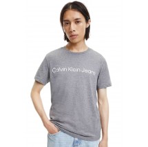 CALVIN KLEIN JEANS CORE INSTITUTIONAL LOGO SLIM TEE T-SHIRT ΑΝΔΡΙΚΟ OVERCAST GREY