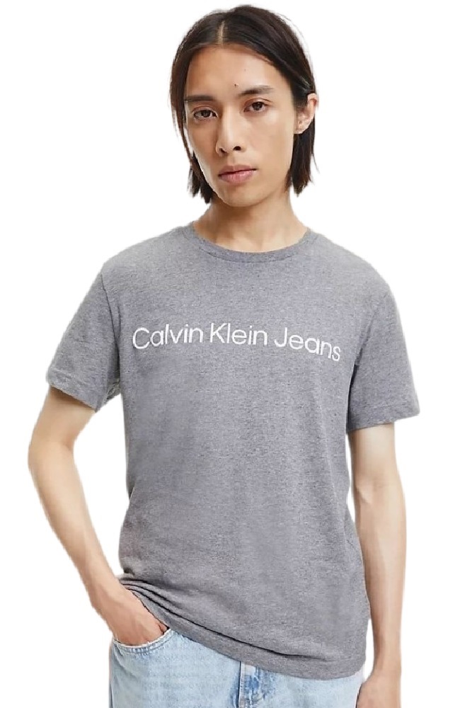 CALVIN KLEIN JEANS CORE INSTITUTIONAL LOGO SLIM TEE T-SHIRT ΑΝΔΡΙΚΟ OVERCAST GREY
