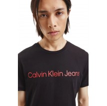 CALVIN KLEIN JEANS CORE INSTITUTIONAL LOGO SLIM TEE T-SHIRT ΑΝΔΡΙΚΟ BLACK/RED