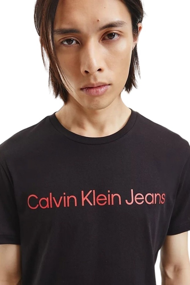 CALVIN KLEIN JEANS CORE INSTITUTIONAL LOGO SLIM TEE T-SHIRT ΑΝΔΡΙΚΟ BLACK/RED