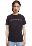 CALVIN KLEIN JEANS CORE INSTITUTIONAL LOGO SLIM TEE T-SHIRT ΑΝΔΡΙΚΟ BLACK/RED