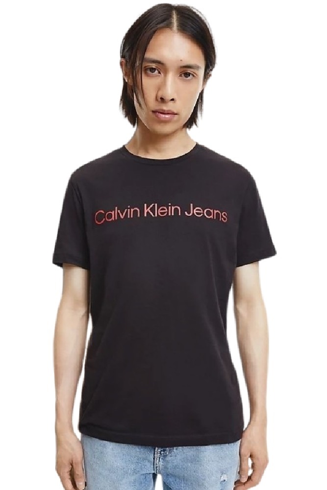CALVIN KLEIN JEANS CORE INSTITUTIONAL LOGO SLIM TEE T-SHIRT ΑΝΔΡΙΚΟ BLACK/RED