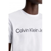 CALVIN KLEIN JEANS CORE INSTITUTIONAL LOGO SLIM TEE T-SHIRT ΑΝΔΡΙΚΟ WHITE