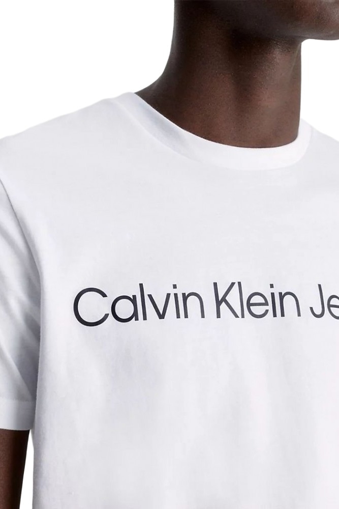 CALVIN KLEIN JEANS CORE INSTITUTIONAL LOGO SLIM TEE T-SHIRT ΑΝΔΡΙΚΟ WHITE