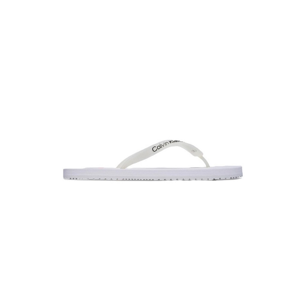 CALVIN KLEIN JEANS BEACH SANDAL LOGO ΠΑΝΤΟΦΛΑ ΑΝΔΡΙΚΗ WHITE