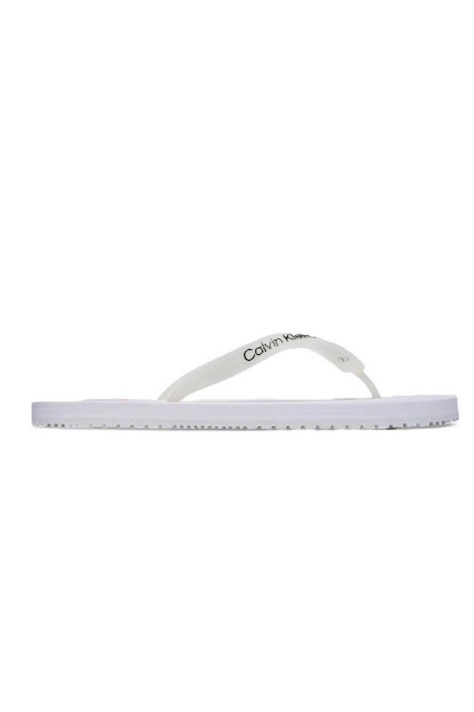 CALVIN KLEIN JEANS BEACH SANDAL LOGO ΠΑΝΤΟΦΛΑ ΑΝΔΡΙΚΗ WHITE