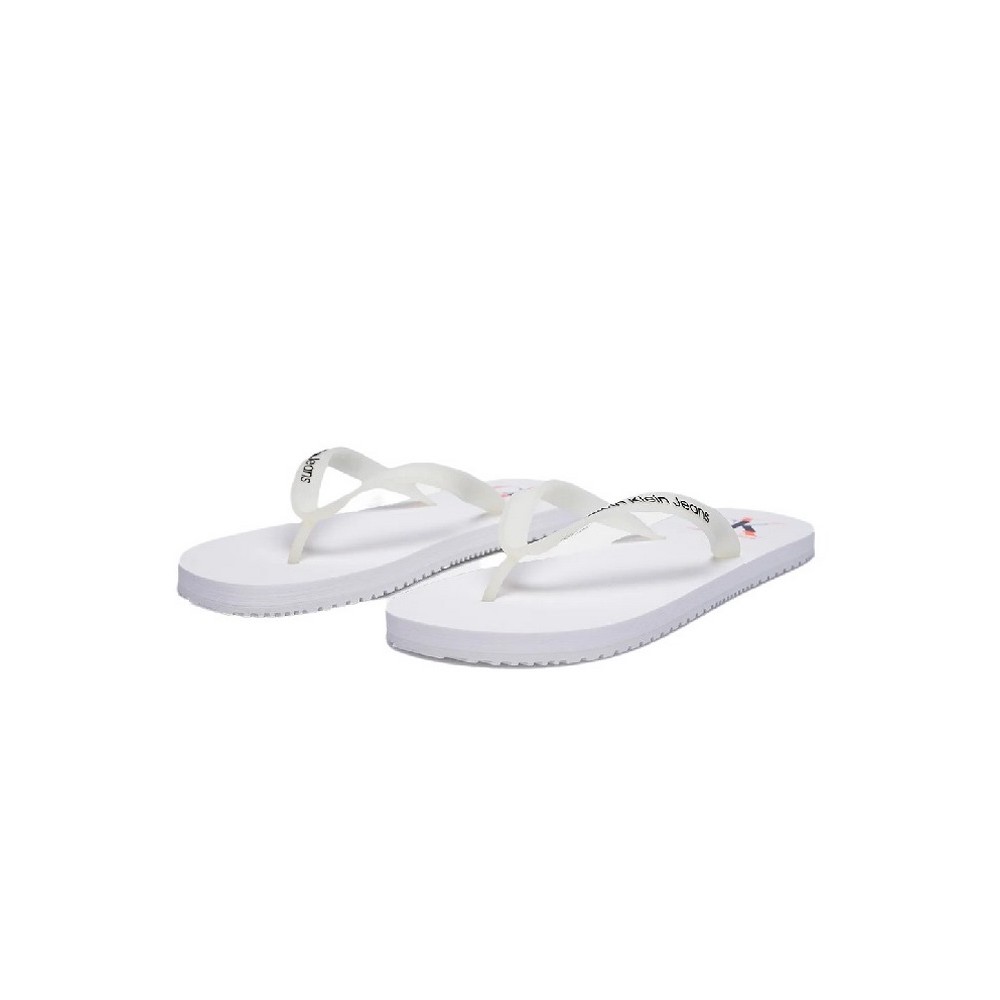 CALVIN KLEIN JEANS BEACH SANDAL LOGO ΠΑΝΤΟΦΛΑ ΑΝΔΡΙΚΗ WHITE