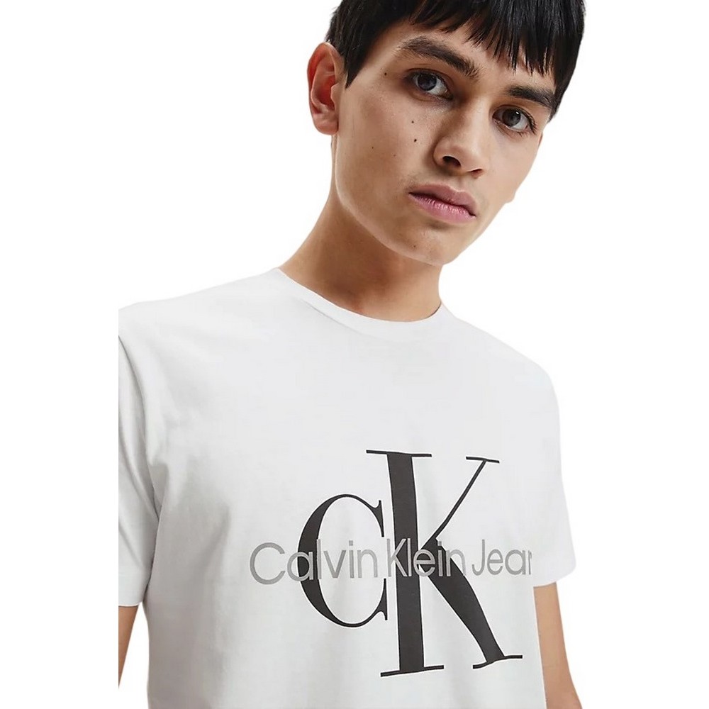 CALVIN KLEIN JEANS CORE MONOGRAM SLIM TEE T-SHIRT ΑΝΔΡΙΚΟ WHITE