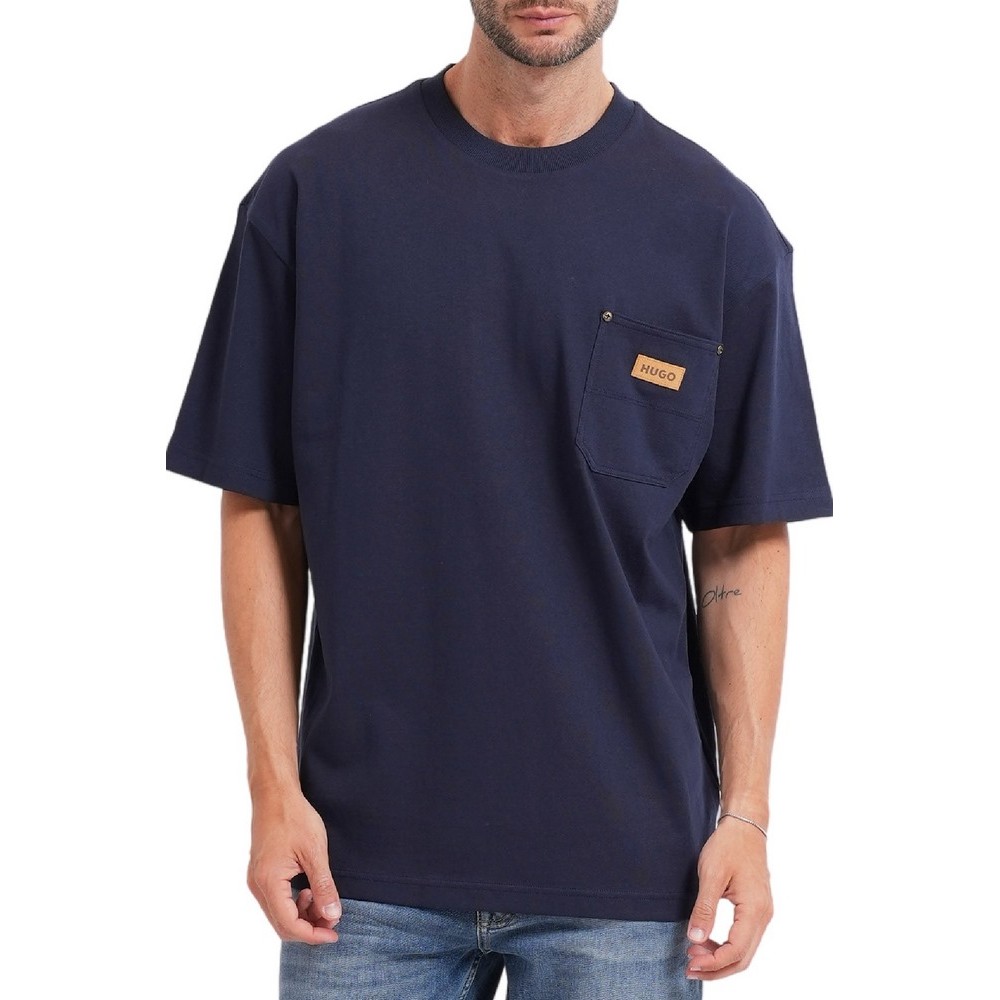 HUGO BOSS NEVADO JERSEY T-SHIRT ΜΠΛΟΥΖΑ ΑΝΔΡΙΚΗ NAVY