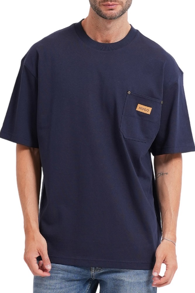 HUGO BOSS NEVADO JERSEY T-SHIRT ΜΠΛΟΥΖΑ ΑΝΔΡΙΚΗ NAVY