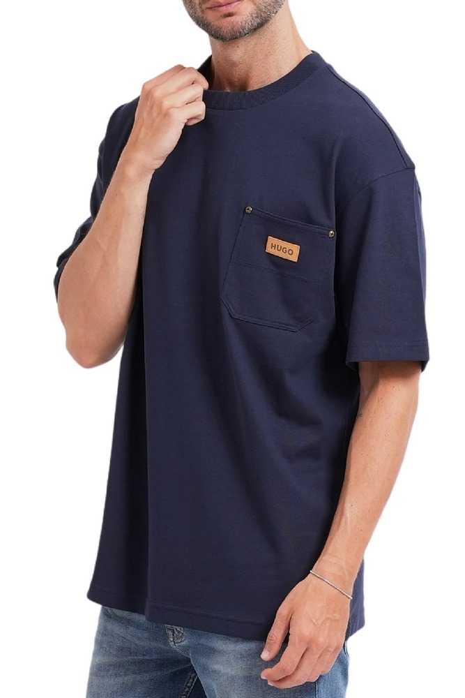 HUGO BOSS NEVADO JERSEY T-SHIRT ΜΠΛΟΥΖΑ ΑΝΔΡΙΚΗ NAVY