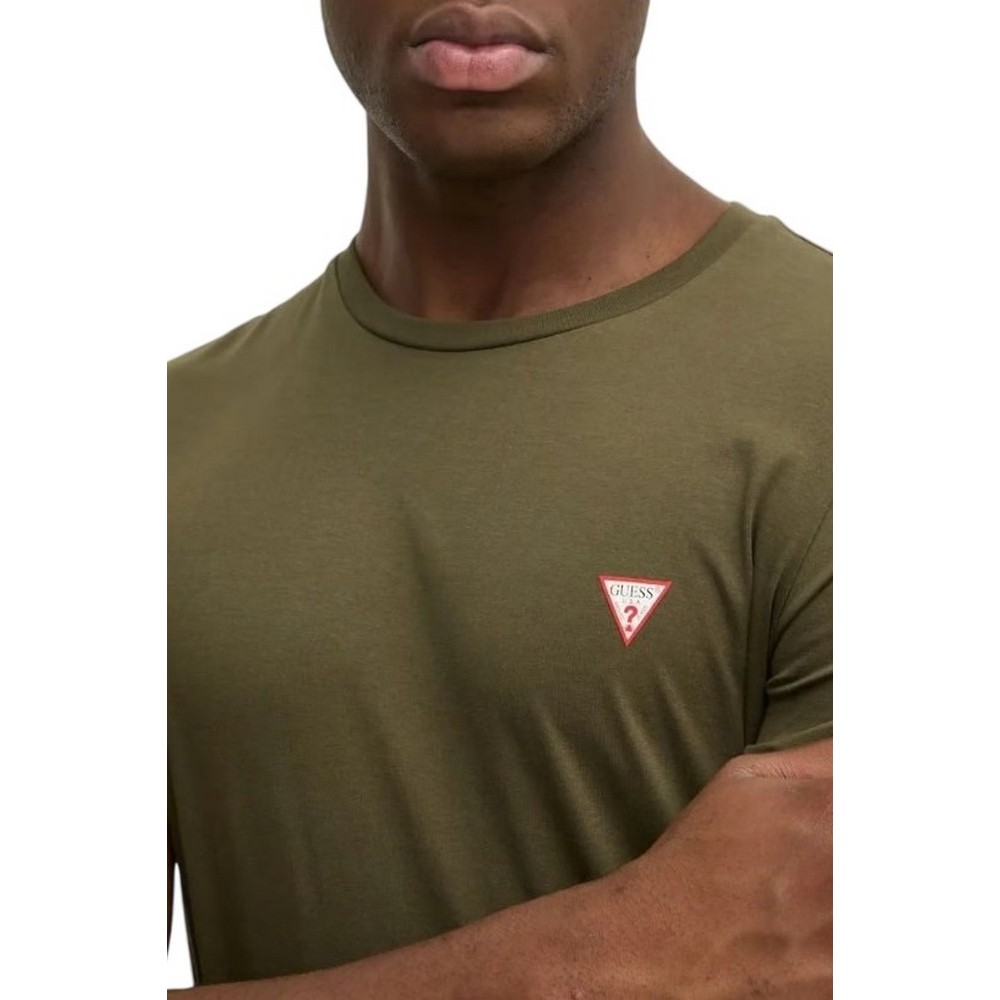GUESS CN SS CORE TEE T-SHIRT ΜΠΛΟΥΖΑ ΑΝΔΡΙΚΗ KHAKI