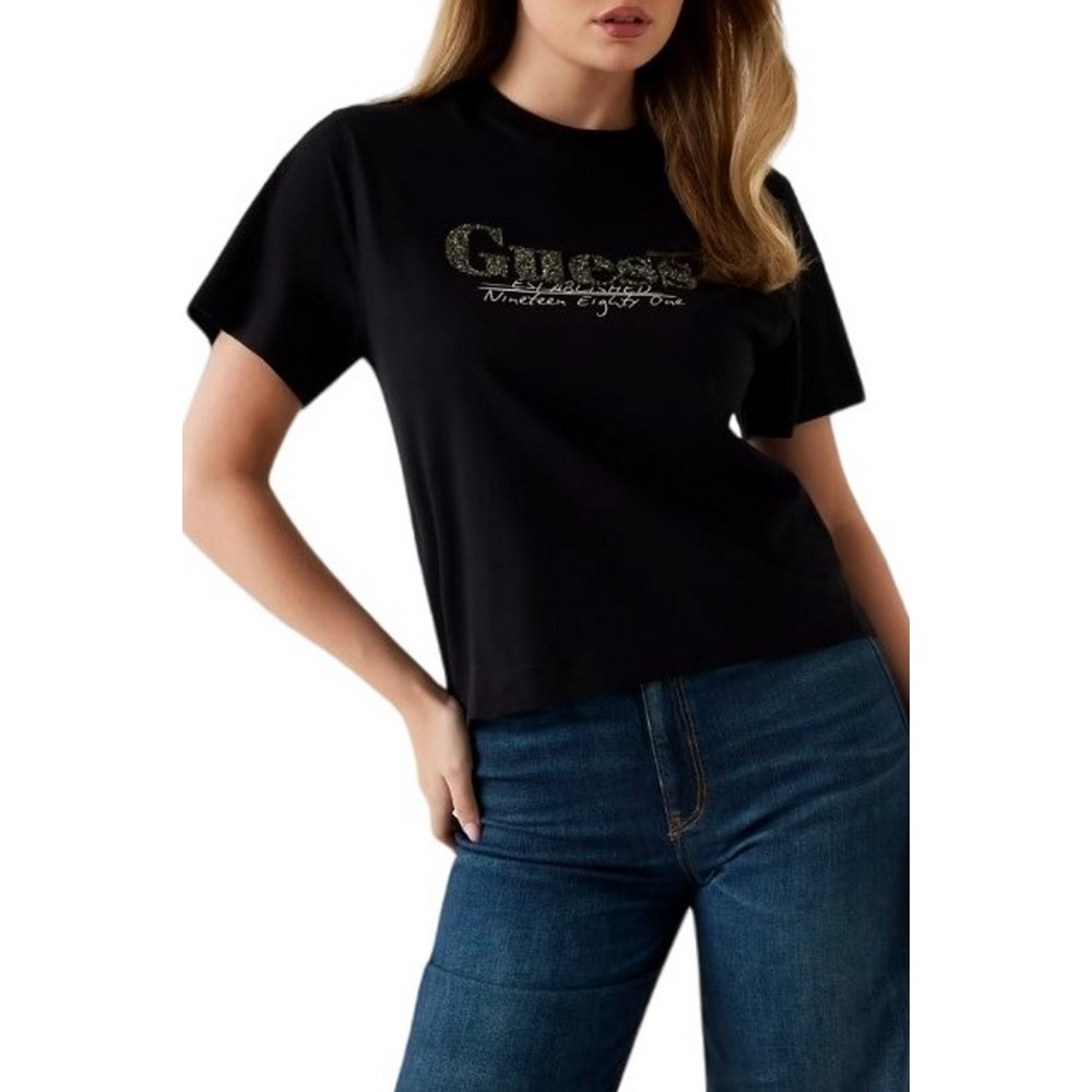 GUESS TOUR DATES TEE T-SHIT ΜΠΛΟΥΖΑ ΓΥΝΑΙΚΕΙΑ BLACK