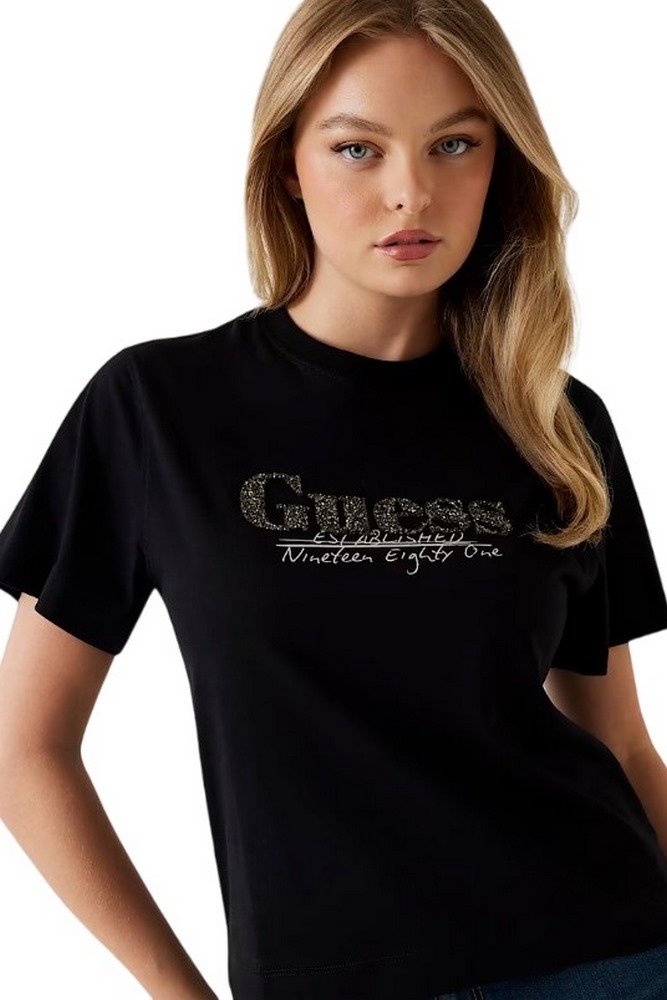 GUESS TOUR DATES TEE T-SHIT ΜΠΛΟΥΖΑ ΓΥΝΑΙΚΕΙΑ BLACK
