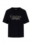GUESS TOUR DATES TEE T-SHIT ΜΠΛΟΥΖΑ ΓΥΝΑΙΚΕΙΑ BLACK