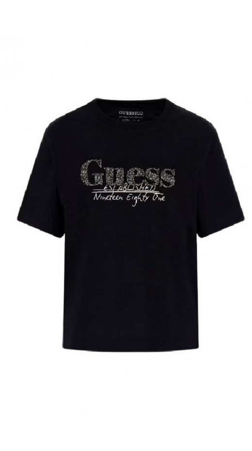 GUESS TOUR DATES TEE T-SHIT ΜΠΛΟΥΖΑ ΓΥΝΑΙΚΕΙΑ BLACK