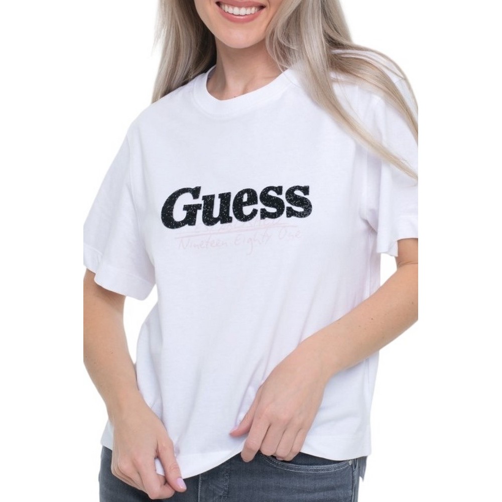 GUESS TOUR DATES TEE T-SHIT ΜΠΛΟΥΖΑ ΓΥΝΑΙΚΕΙΑ WHITE