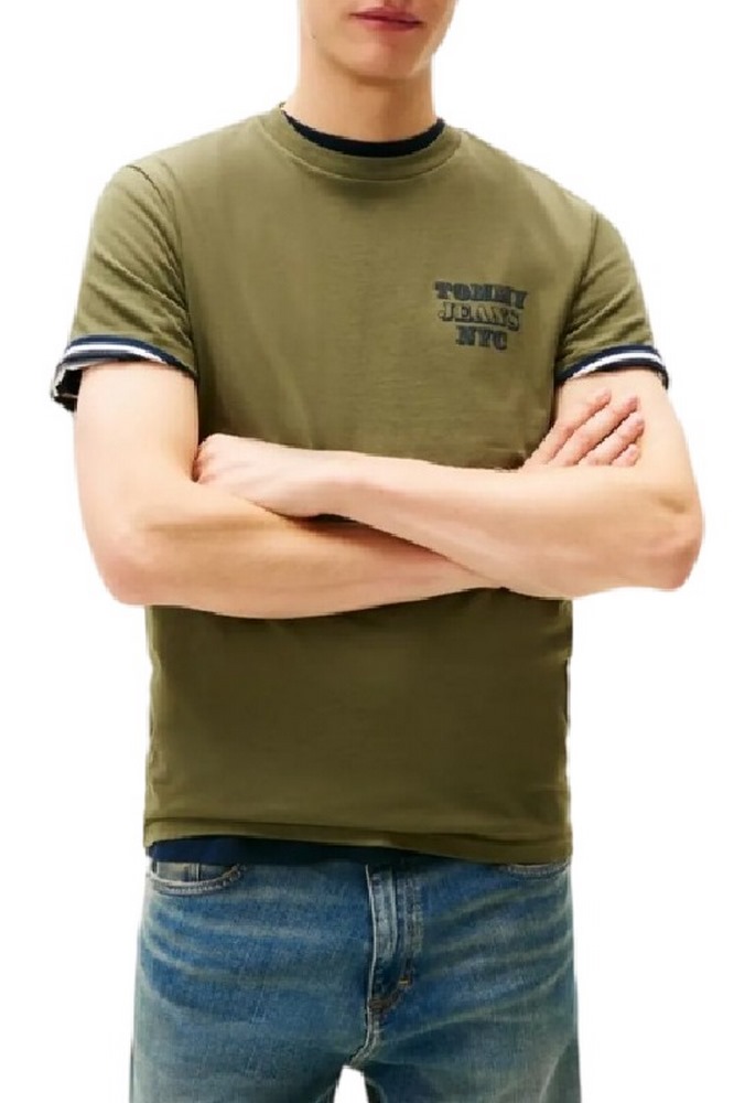TOMMY JEANS SLIM ENTRY BILLS TEE T-SHIRT ΜΠΛΟΥΖΑ ΑΝΔΡΙΚΗ GREEN