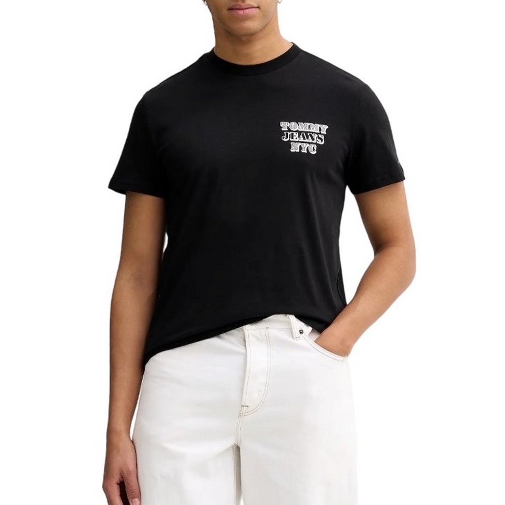 TOMMY JEANS SLIM ENTRY BILLS TEE T-SHIRT ΜΠΛΟΥΖΑ ΑΝΔΡΙΚΗ BLACK