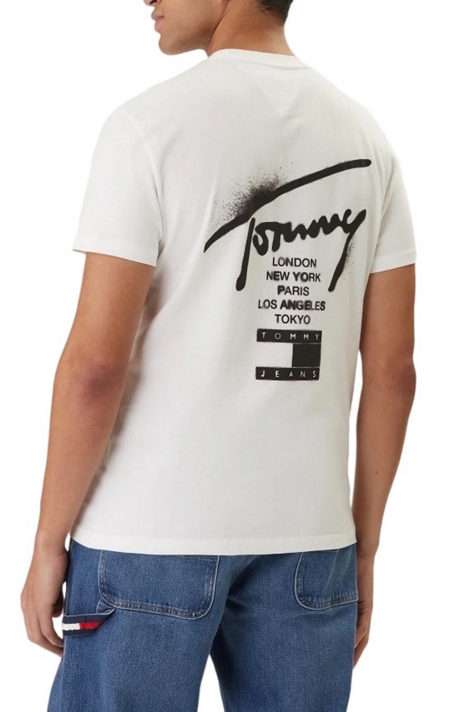 TOMMY JEANS REG CITY SIGN EXT T-SHIRT ΜΠΛΟΥΖΑ ΑΝΔΡΙΚΗ ECRU