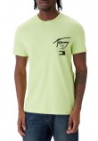 TOMMY JEANS REG CITY SIGN EXT T-SHIRT ΜΠΛΟΥΖΑ ΑΝΔΡΙΚΗ LIME