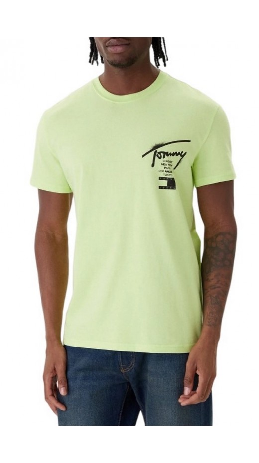 TOMMY JEANS REG CITY SIGN EXT T-SHIRT ΜΠΛΟΥΖΑ ΑΝΔΡΙΚΗ LIME
