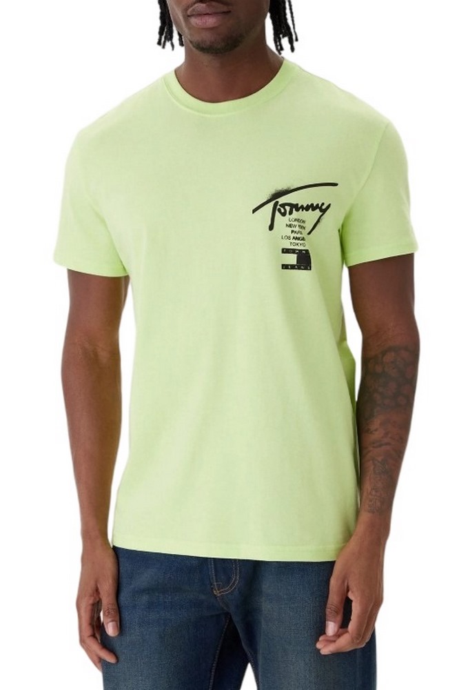 TOMMY JEANS REG CITY SIGN EXT T-SHIRT ΜΠΛΟΥΖΑ ΑΝΔΡΙΚΗ LIME